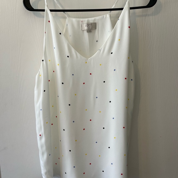 LOFT Women's Polka Dot Cami Top - White Medium Petite - Picture 1 of 7